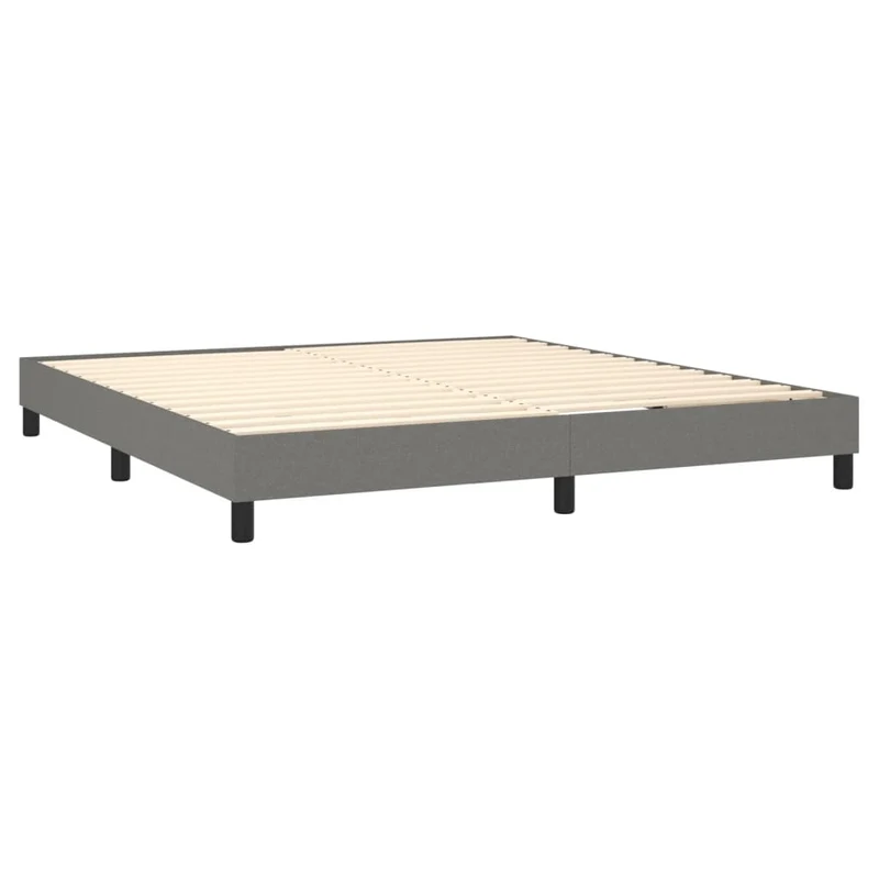 Cadre de lit LED avec sommier tête de lit matelas 180x200 cm tissu gris foncé TDL0208326