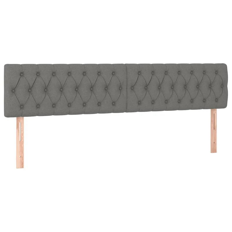 Cadre de lit LED avec sommier tête de lit matelas 180x200 cm tissu gris foncé TDL0208319
