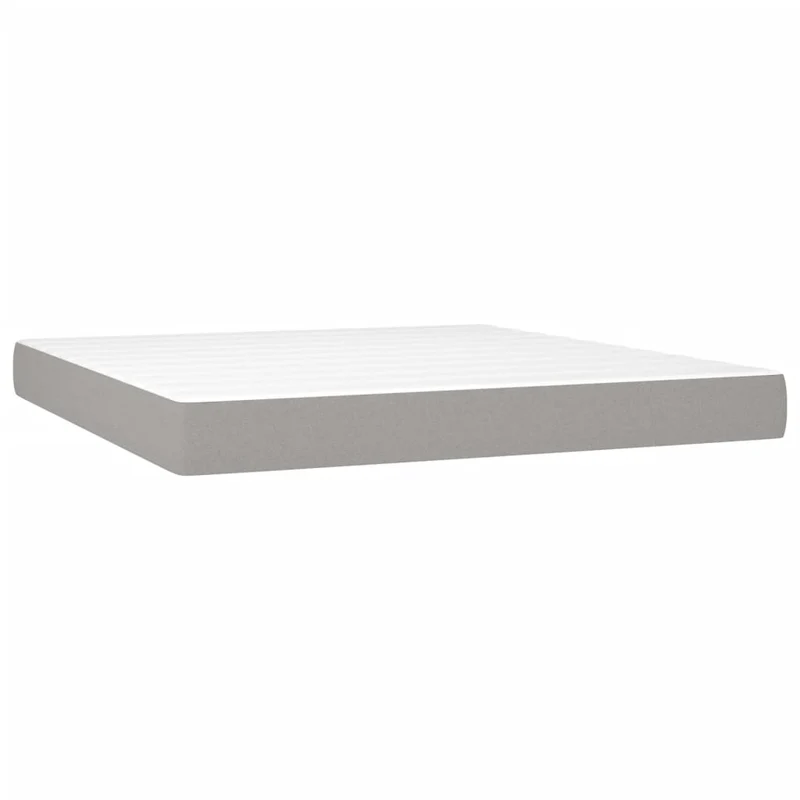 Cadre de lit LED avec sommier tête de lit matelas surmatelas 160x200 cm tissu gris clair TDL0207828