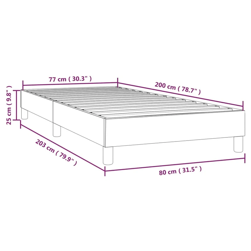 Sommier à lattes sur pieds cadre de lit 80x200 cm synthétique blanc TDL0207355