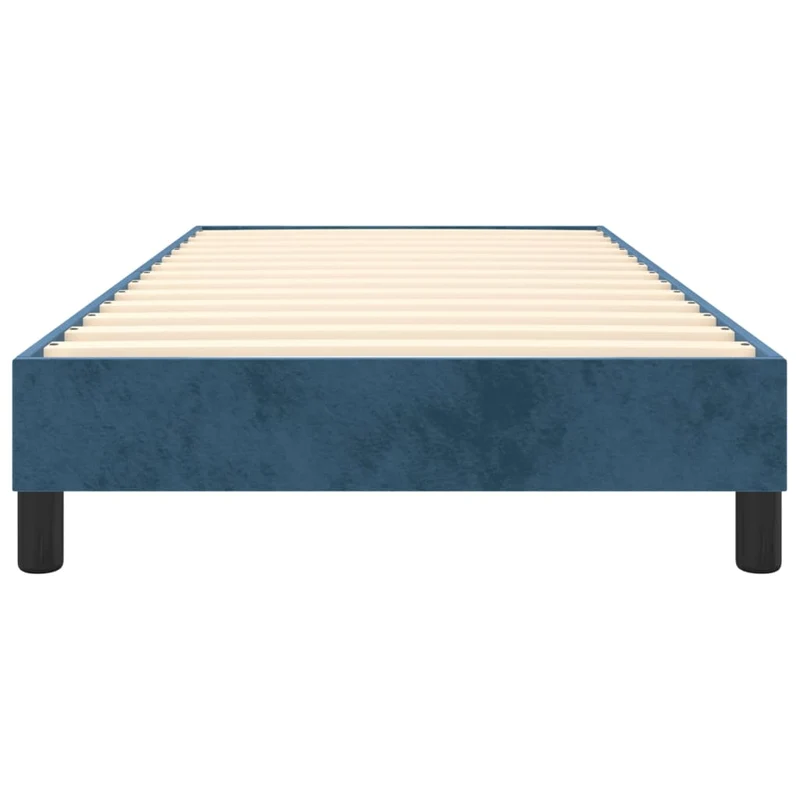 Sommier à lattes sur pieds cadre de lit 90x200 cm tissu velours bleu foncé TDL0207300