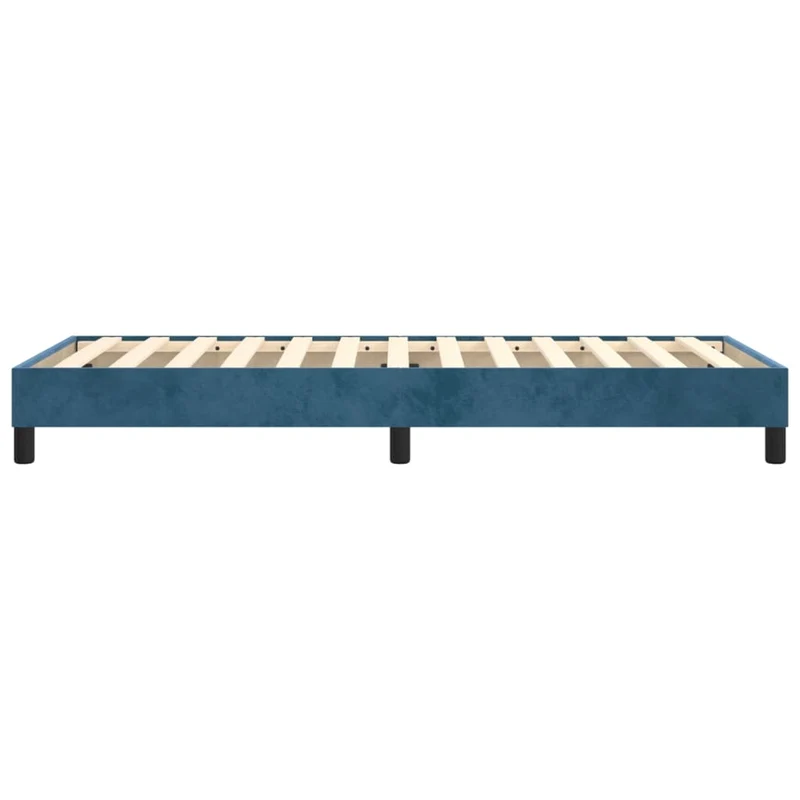 Sommier à lattes sur pieds cadre de lit 90x200 cm tissu velours bleu foncé TDL0207300