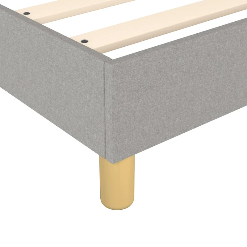 Sommier à lattes sur pieds cadre de lit 180x200 cm tissu gris clair TDL0207180