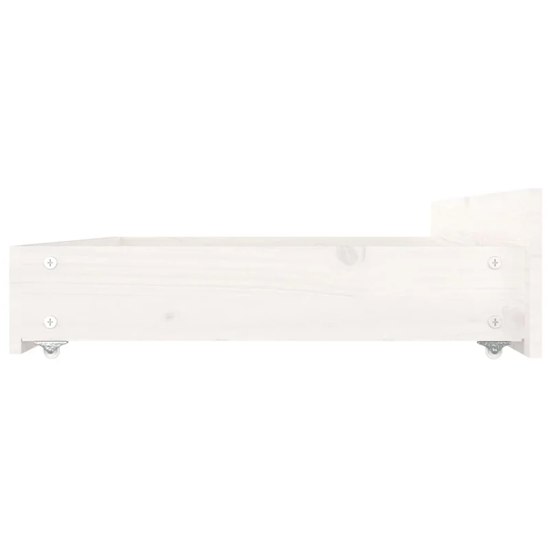 Tiroir de lit rangement avec roulettes lot de 4 bois de pin blanc TDL0206816