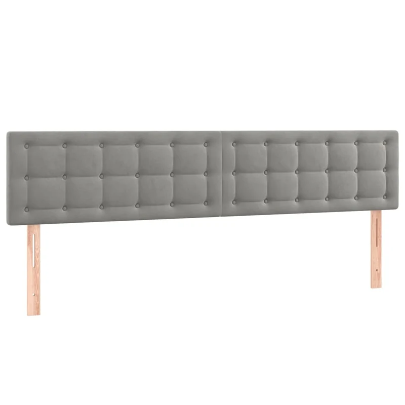 Cadre de lit LED avec sommier tête de lit matelas surmatelas 200x200 cm tissu velours gris clair TDL0207765