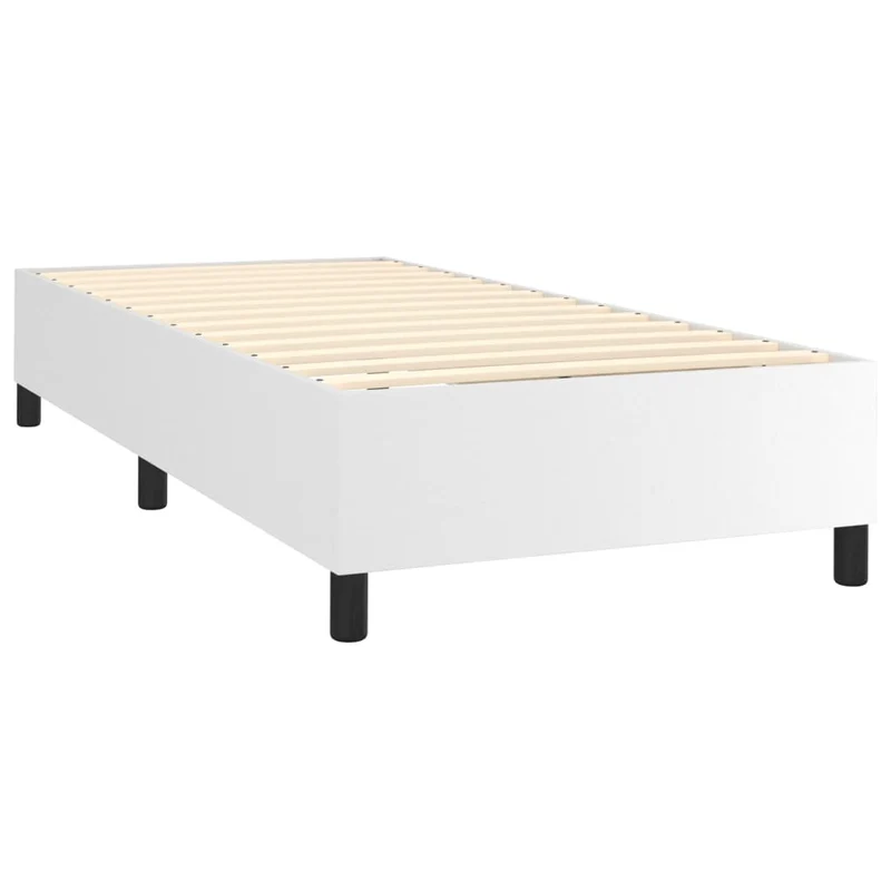 Sommier à lattes sur pieds cadre de lit 90x200 cm synthétique blanc TDL0207351