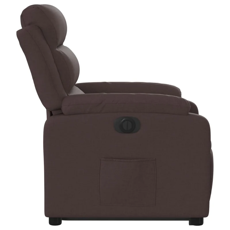 Fauteuil relax TV fonction de levage électrique très confortable en tissu marron foncé DEC028403