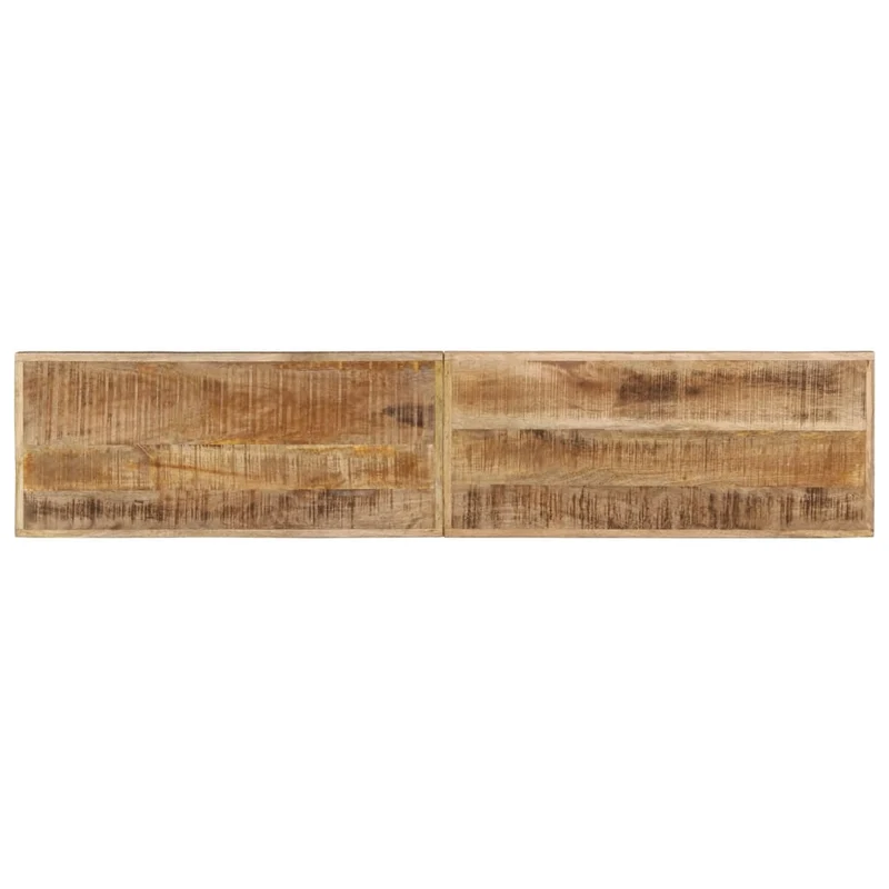 Banc design rustique industriel 160 cm bois de manguier brut massif et pieds en forme de U en acier DEC024694
