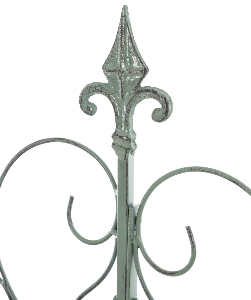 Lot de 2 treillis de jardin support pour plantes grimpantes 133x99 cm en métal vert vieilli 10_0003839