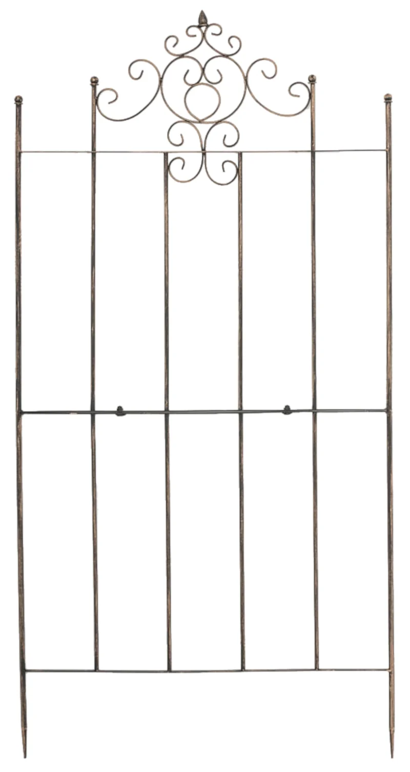 Lot de 2 treillis support pour plantes grimpantes métal bronze 10_0003844