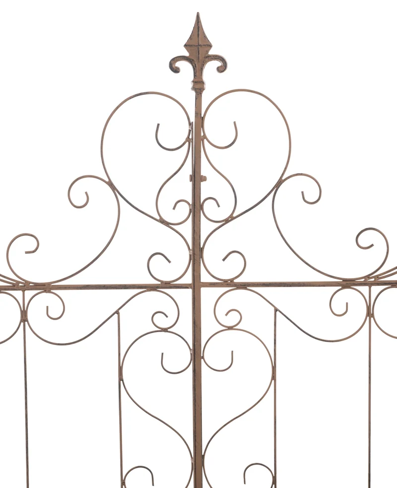 Lot de 2 treillis de jardin support pour plantes grimpantes 133x99 cm en métal marron vieilli 10_0003836
