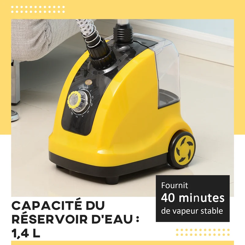Défroisseur vapeur vertical habits 26 x 22 x 29 cm 11 niveaux température préchauffage 38s moderne en plastique jaune 21_0005950
