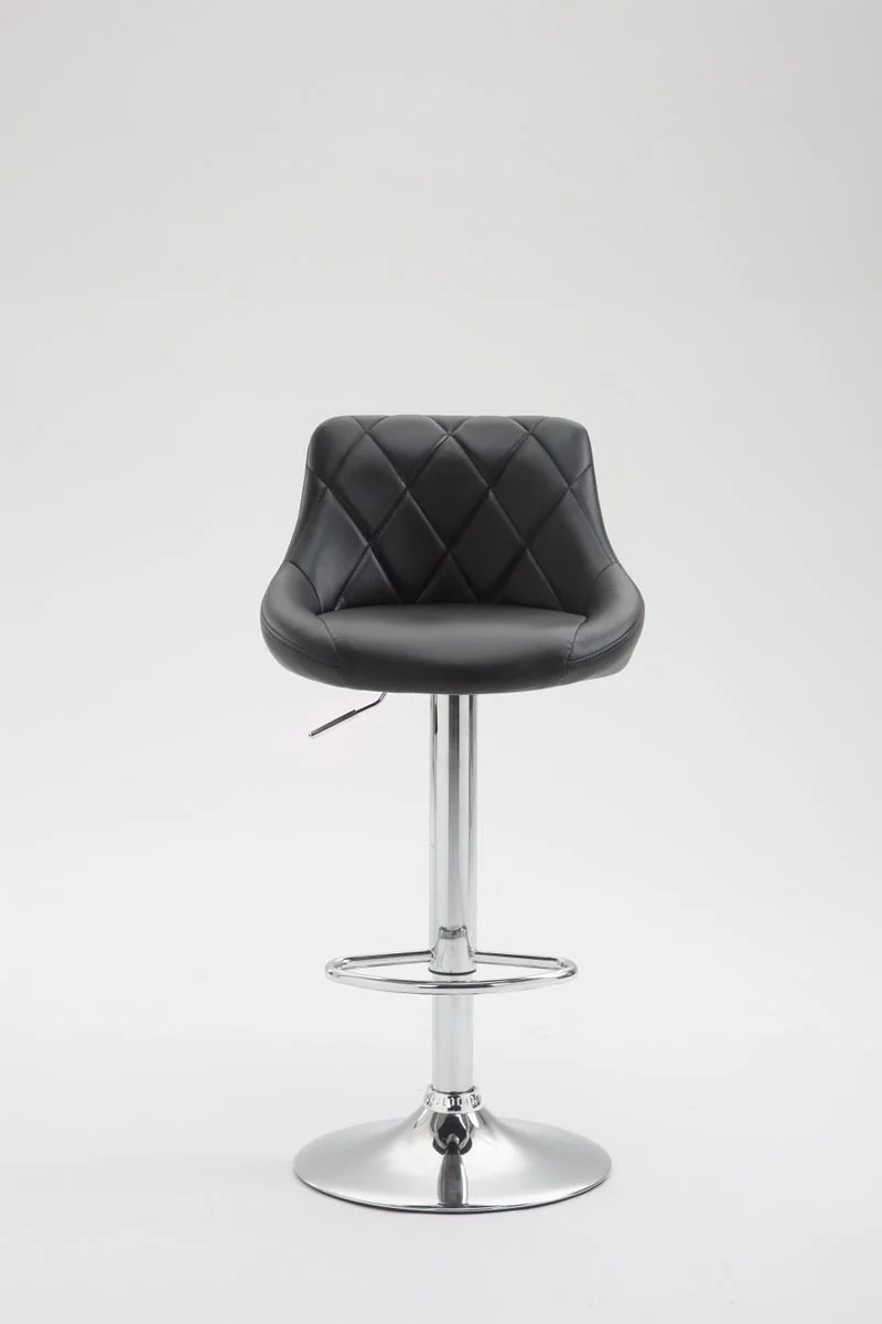 2x Tabourets de bar en synthétique noir pivotant avec repose-pieds TDB10085