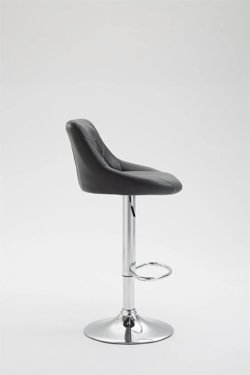 2x Tabourets de bar en synthétique noir pivotant avec repose-pieds TDB10085