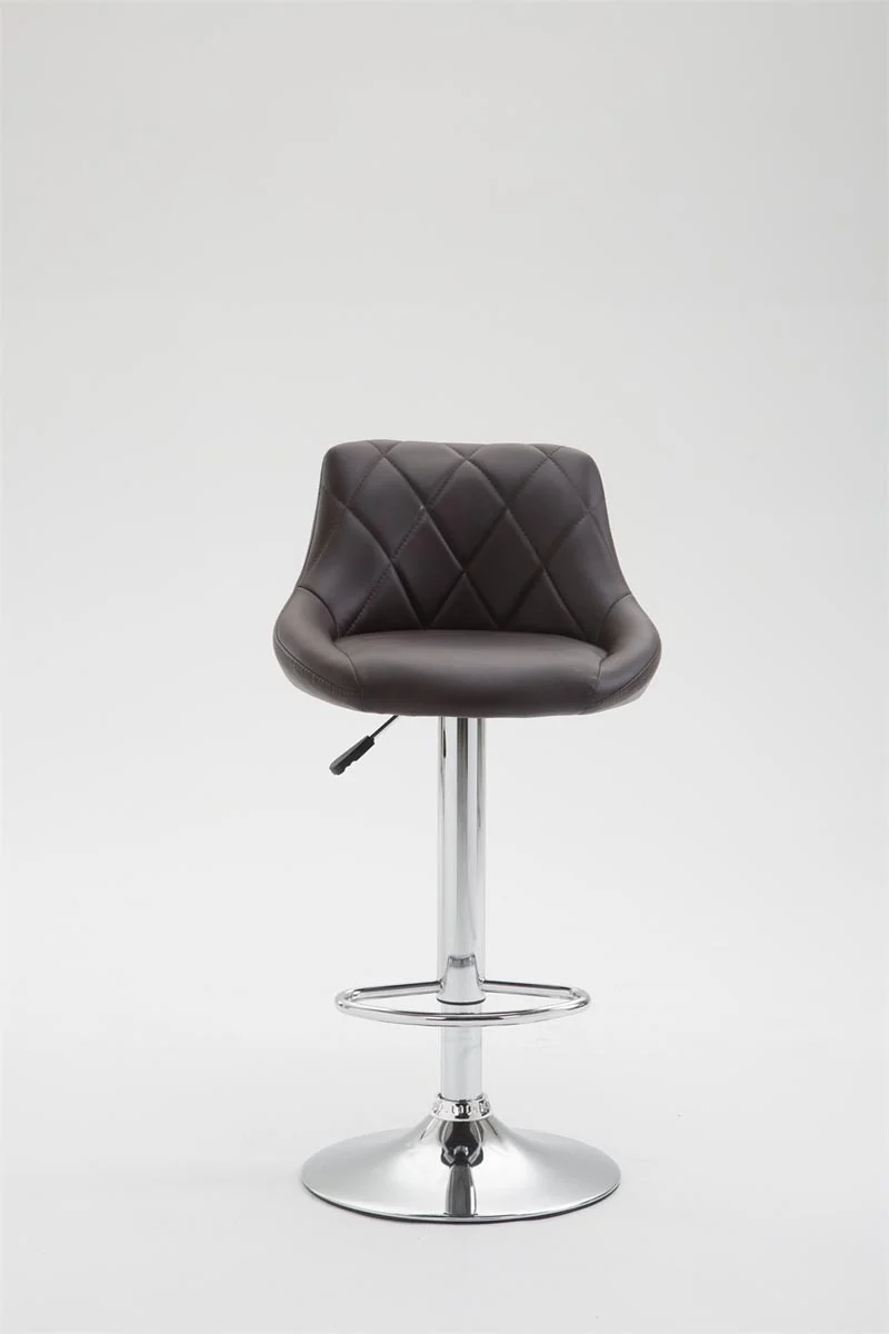 2x Tabourets de bar en synthétique marron pivotant avec repose-pieds TDB10078