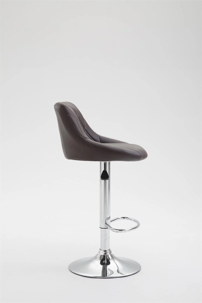 2x Tabourets de bar en synthétique marron pivotant avec repose-pieds TDB10078