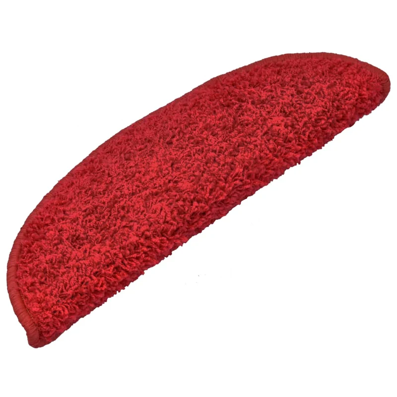 15 tapis d'escalier rouge avec bandes adhésives 65 x 25 cm DEC023575