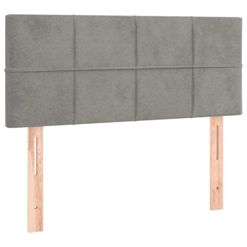 Cadre de lit LED avec sommier tête de lit matelas surmatelas 120x200 cm tissu velours gris clair TDL0207868