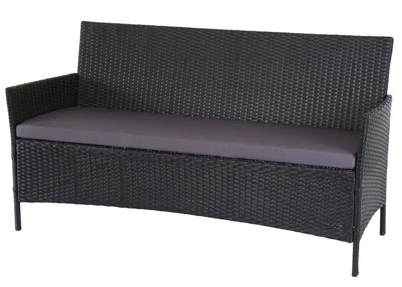 Banc de jardin 3 places 154 cm en polyrotin anthracite coussins anthracite 04_0001101