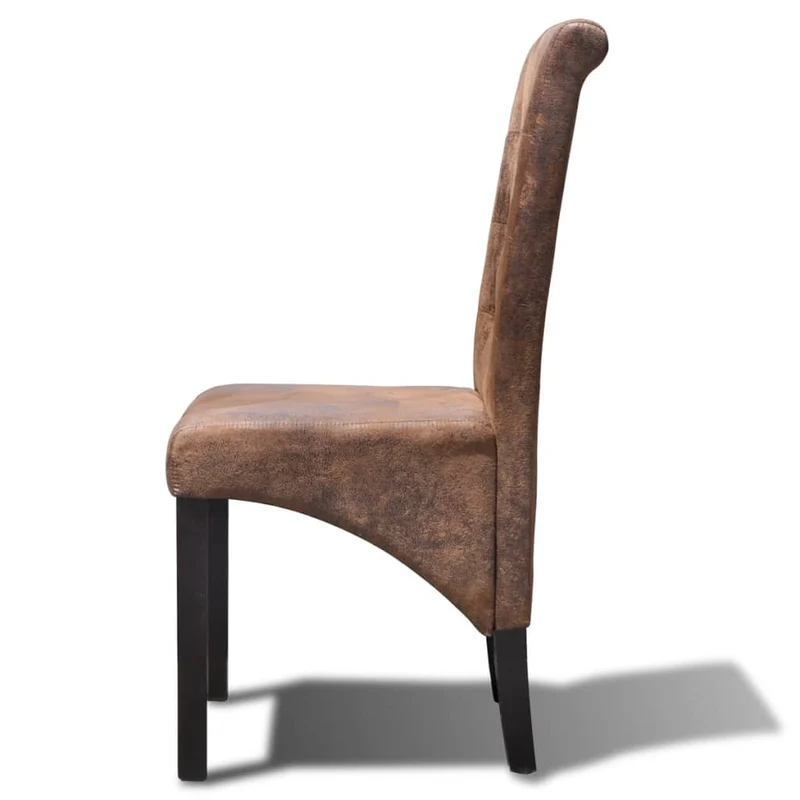 Lot de 2 chaises de salle à manger cuisine élégant et intemporel synthétique marron vintage CDS020709