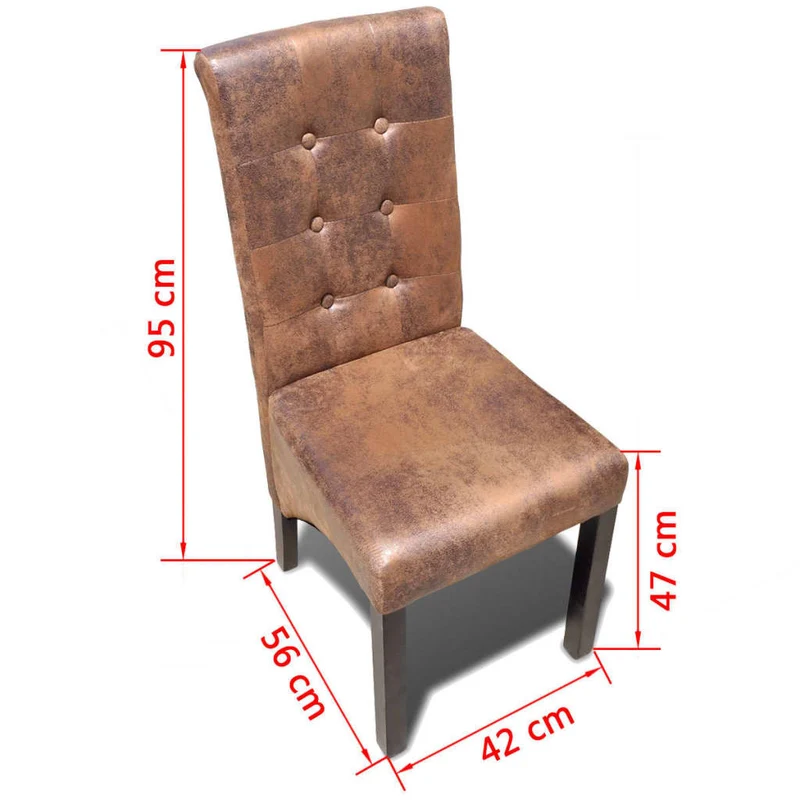 Lot de 2 chaises de salle à manger cuisine élégant et intemporel synthétique marron vintage CDS020709