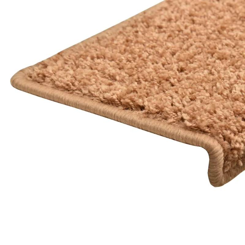 Tapis d'escalier 15 pièces 65x25 cm Marron DEC023822