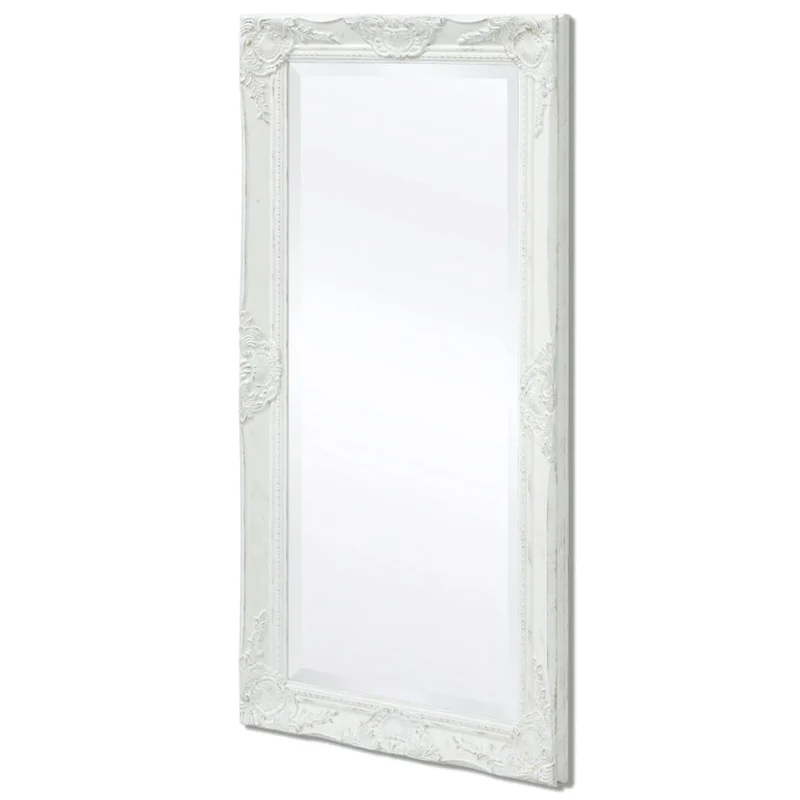 Miroir mural Style baroque 100 x 50 cm Blanc DEC022650