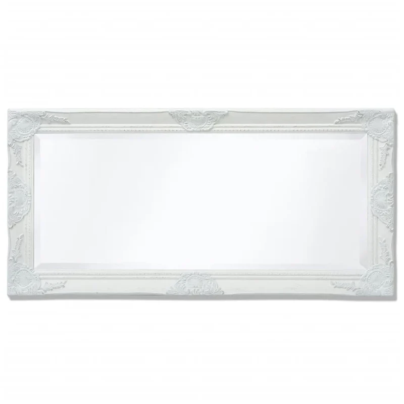 Miroir mural Style baroque 100 x 50 cm Blanc DEC022650