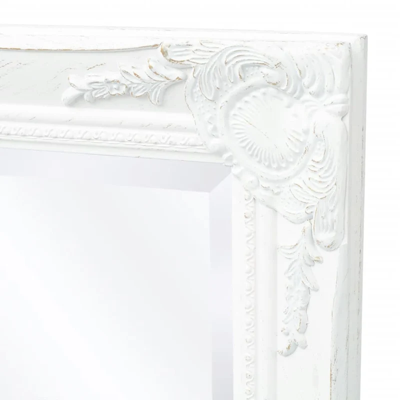 Miroir mural Style baroque 100 x 50 cm Blanc DEC022650