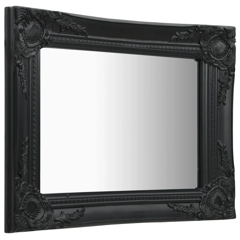 Miroir mural rectangulaire style baroque 50x40 cm Noir DEC022853