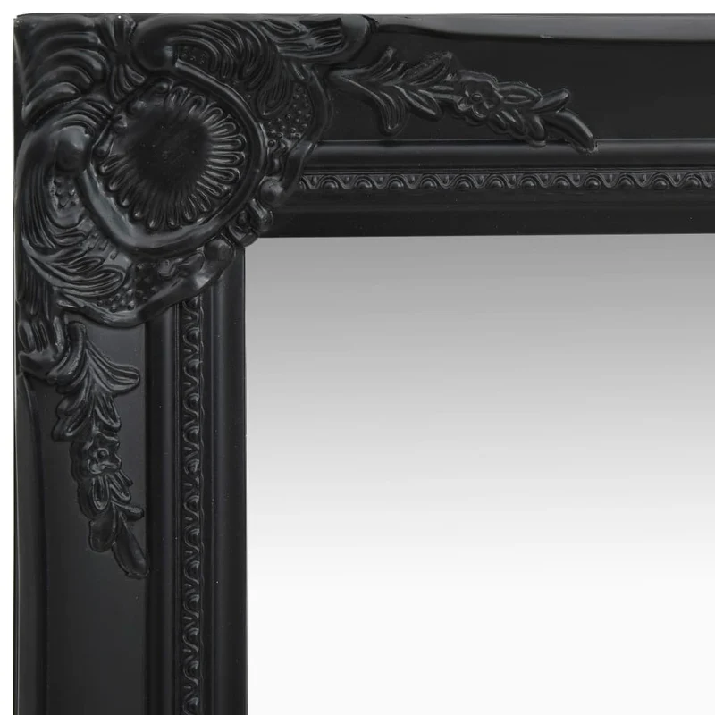 Miroir mural rectangulaire style baroque 50x40 cm Noir DEC022853
