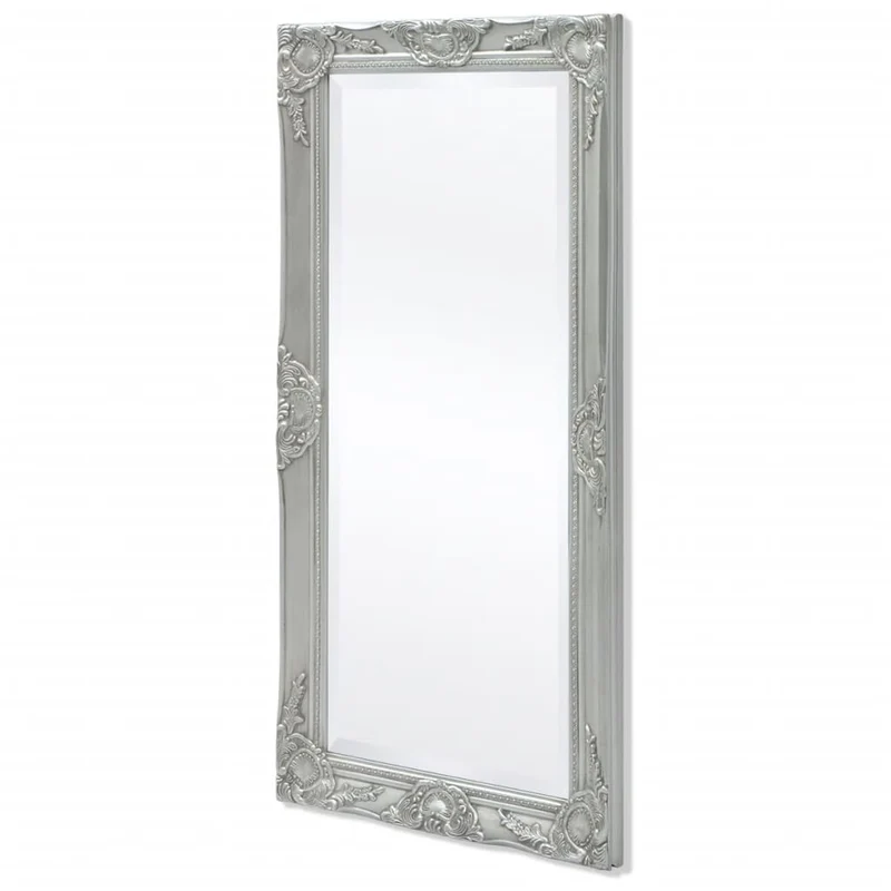 Miroir mural Style baroque 100 x 50 cm Argenté DEC022652