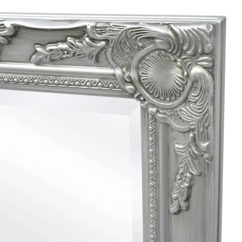 Miroir mural Style baroque 100 x 50 cm Argenté DEC022652