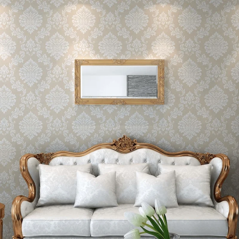 Miroir mural Style baroque 100 x 50 cm Doré DEC022651