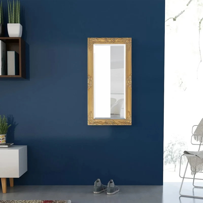 Miroir mural Style baroque 100 x 50 cm Doré DEC022651
