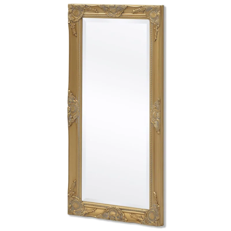 Miroir mural Style baroque 100 x 50 cm Doré DEC022651
