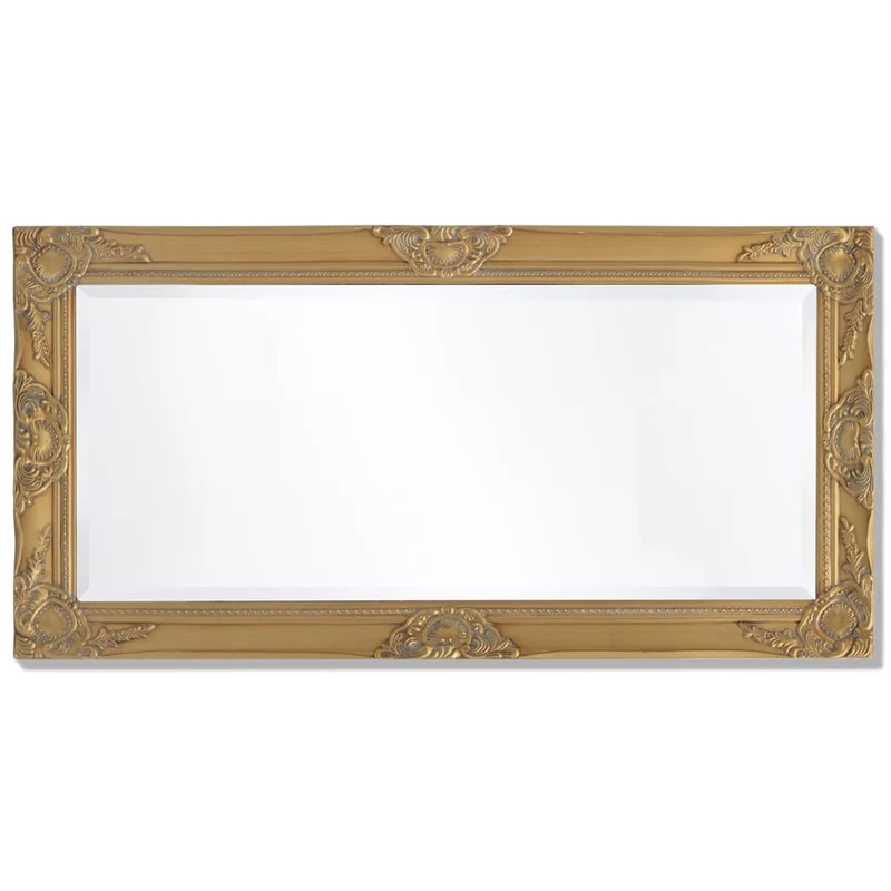 Miroir mural Style baroque 100 x 50 cm Doré DEC022651