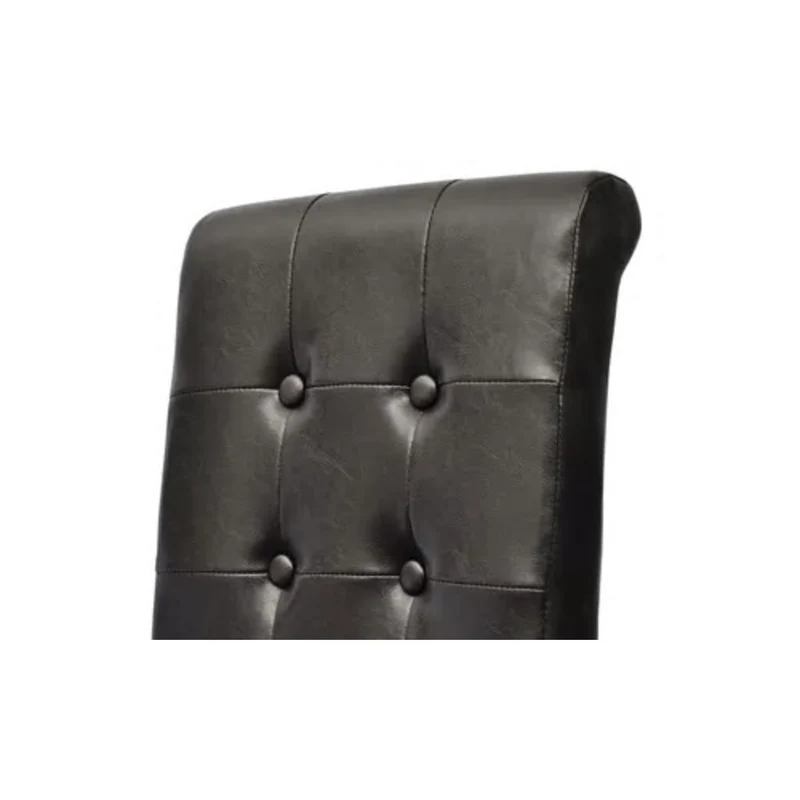 Lot de 2 chaises de salle à manger cuisine dossier capitonné en synthétique marron CDS020735
