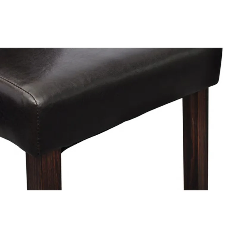 Lot de 2 chaises de salle à manger cuisine dossier capitonné en synthétique marron CDS020735