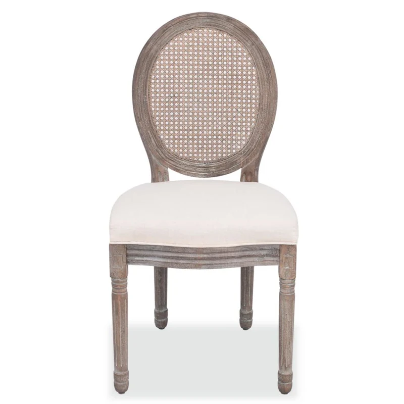 Lot de 2 chaises de salle à manger cuisine design classique tissu crème CDS020435