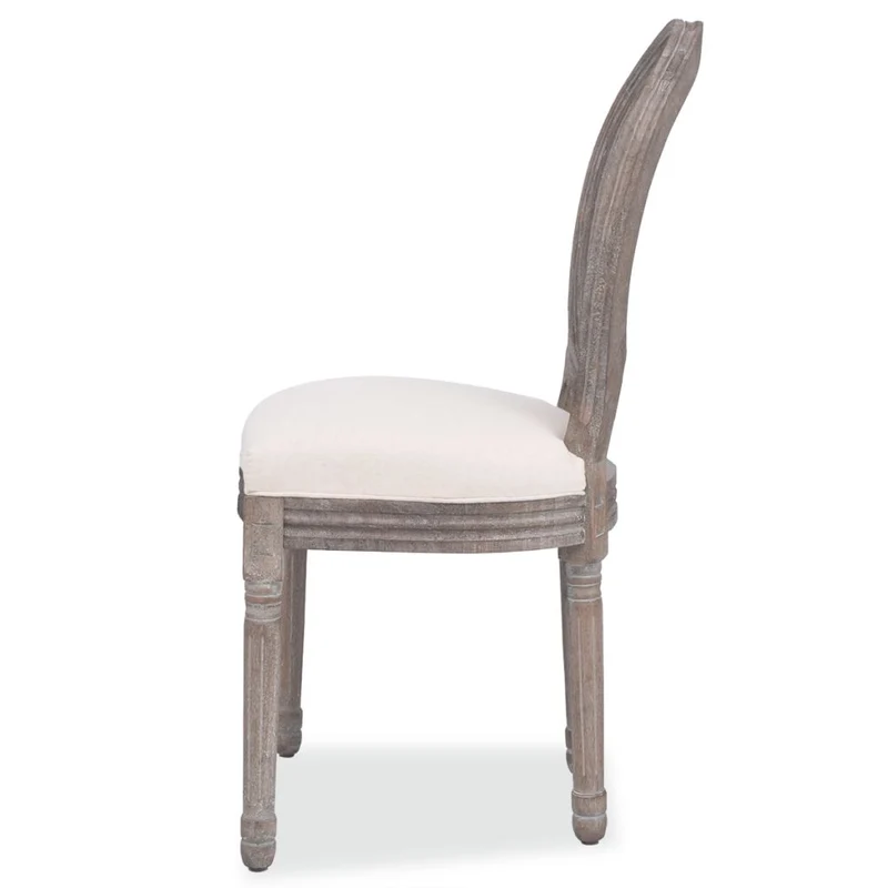 Lot de 2 chaises de salle à manger cuisine design classique tissu crème CDS020435