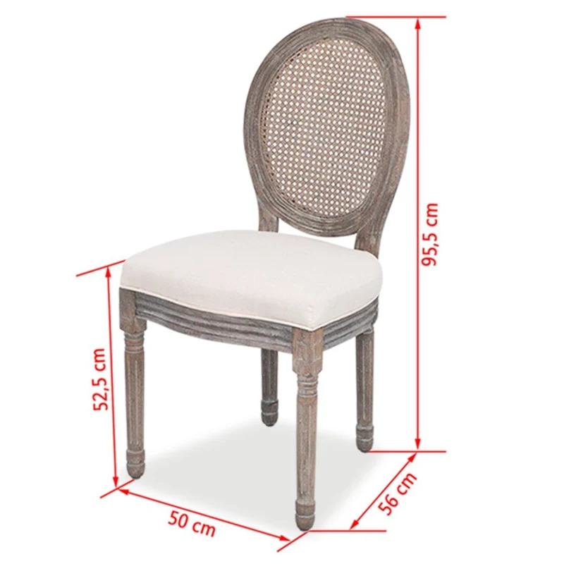 Lot de 2 chaises de salle à manger cuisine design classique tissu crème CDS020435