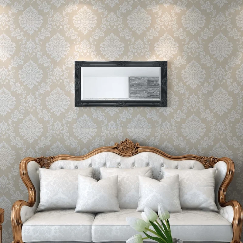 Miroir mural Style baroque 100 x 50 cm Noir DEC022653