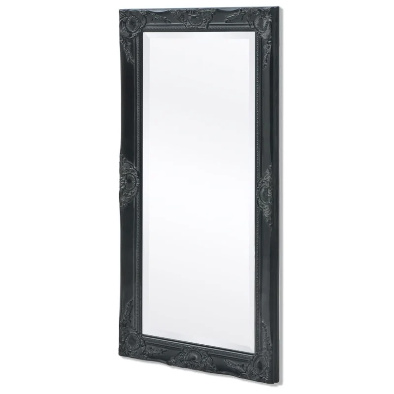 Miroir mural Style baroque 100 x 50 cm Noir DEC022653