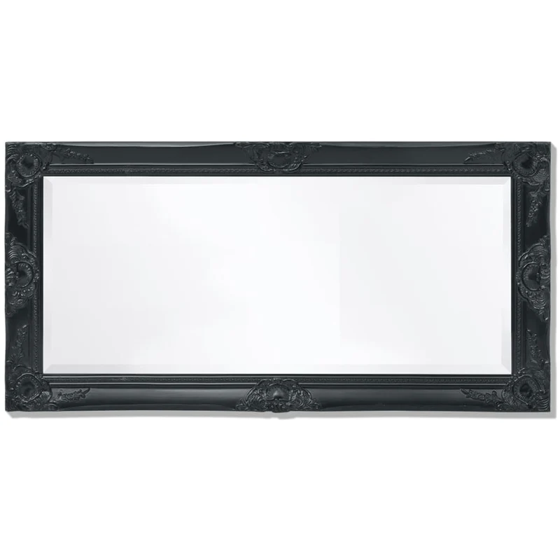 Miroir mural Style baroque 100 x 50 cm Noir DEC022653