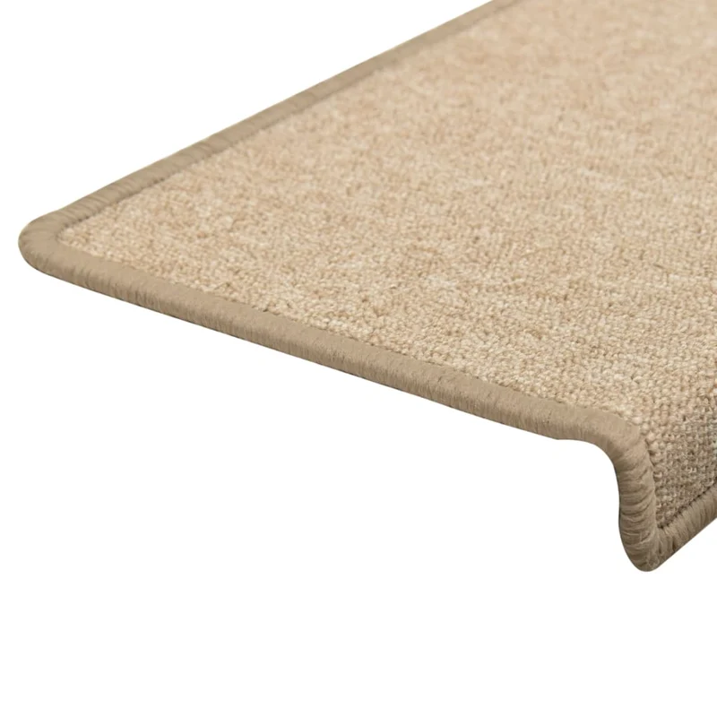 Tapis d'escalier 15 pièces 65x25 cm Taupe DEC023816