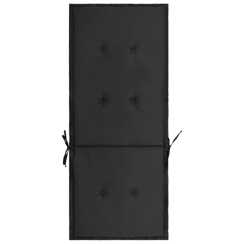 lot de 2 coussins de chaise de jardin 100% polyester noir 120 x 50 x 3 cm DEC021666