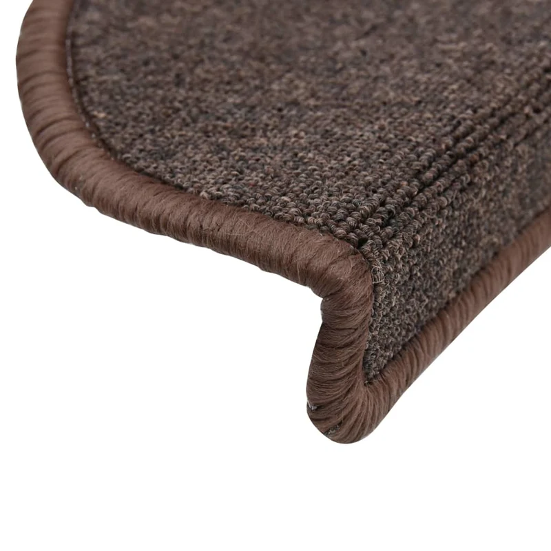 Tapis d'escalier 15 pièces Marron café 65 x 24 x 4 cm DEC023556