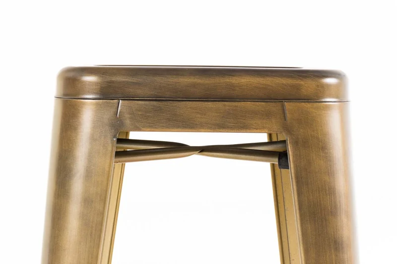 Tabouret de bar empilable avec repose-pieds design industriel factory métal doré 10_0000073