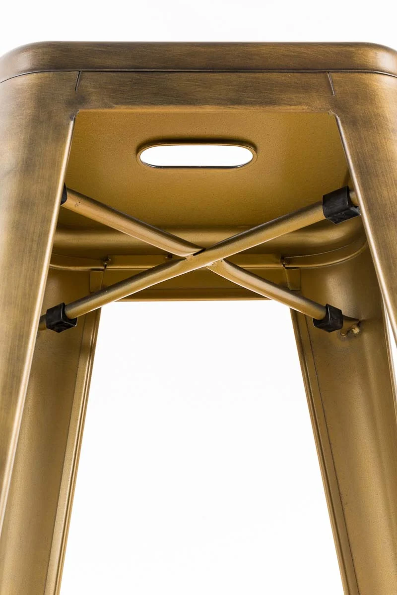 Tabouret de bar empilable avec repose-pieds design industriel factory métal doré 10_0000073